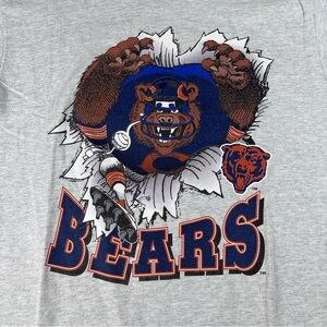 Vtg 90s NFL Chicago Bears Breakthrough Graphic Nutmeg Large